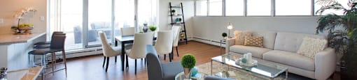 Market Street Apartments Spacious and bright living room in Hamilton, ON