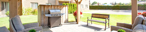 Mountain View gazebo with BBQ and patio furniture in Collingwood, ON