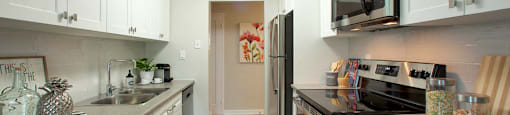 Northgate Towers kitchen with stainless steel appliances and
