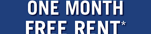 A blue advertisement for a one month free rent offer from Realstar.