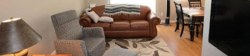 Pickering Towers bright, open living room in Amherstburg, ON