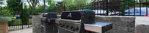 The Parkwood patio with BBQs in Bellville, ON
