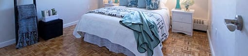 Highpoint Kitchener large bedroom with hardwood flooring in Kitchener, ON