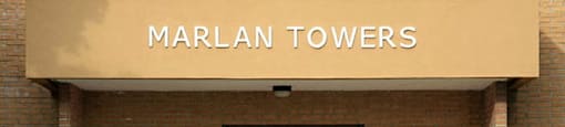 Front entrance of Marlan Towers in Owen Sound, ON