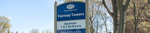 Fairway Towers property sign in Sarnia, ON