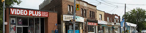 Video stores and other retail available close to property
