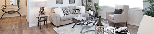 Summerhill Village 1 bedroom apartment living room in Nanaimo, BC