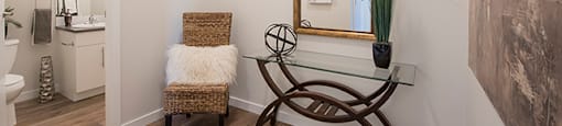 Summerhill Village apartments foyer featuring luxury vinyl flooring in Nanaimo, BC