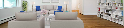 Park Towers Apartments image of living room of a renovated 1 bedroom suite in the 55 Carfrae building in London, ON