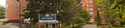 Park Towers Apartments image of property sign with building 10 Beechwood in background located in London, ON