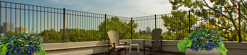 Park Towers Apartments sun deck amenity space located off 7th floor of 10 Beechwood building in London, ON