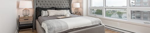 spacious bedroom at Axial Towers