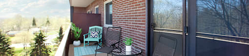 Regency Towers charming balcony with chairs in Owen Sound, ON