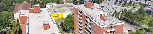 Regency Towers in St. Catharines drone image of property exterior
