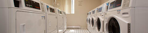 Ground floor on-site laundry facilities at Riverbend Tower Apartments in Chatham, ON