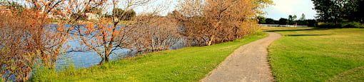 Riverside Park and Trail which passes by Moira Apartments in Belleville and runs through the city
