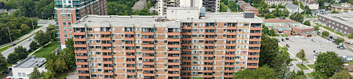 Royal Rose building drone exterior in Etobicoke, ON