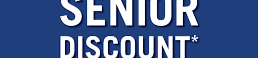 A blue background with the text "ASK ABOUT OUR SENIOR DISCOUNT" and the Realstar logo.