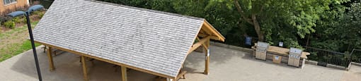 Silvercreek Towers outdoor BBQ area with gazebo in Georgetown, ON