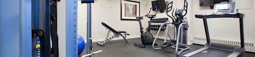 Silvercreek Towers in Georgetown, ON fitness room with cardio and weight machines