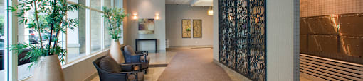 South Algiers stylish lobby with chair seating in Toronto, ON