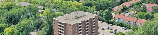 Southwood Apartments in Guelph, ON drone view of property