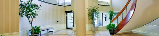 Springbank Apartments spacious lobby with staircase in London, ON