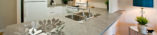 St. Lawrence Village in St. Catharines, ON Kitchen with breakfast bar