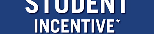 A blue poster with the text "Ask about our Student Incentive" and the Realstar logo.