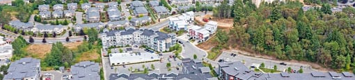 Summerhill Village in Nanaimo, BC drone image of building
