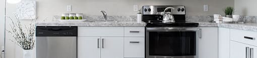 Summerhill Place in Nanaimo, BC modern kitchen with stainless steel appliances