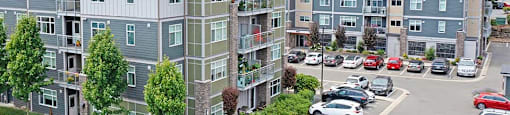 Summerhill Village in Nanaimo, BC drone image of building