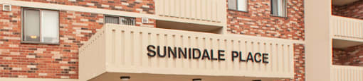 Sunnidale Place in Barrie, ON building facade and main entrance