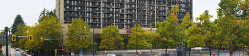 building exterior at Surrey Village Apartments in Surrey BC