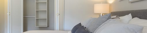 a bedroom with a large closet at Surrey Village in Surrey BC
