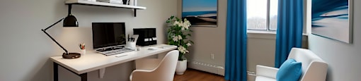 A room with a desk and chair in Peterborough ON
