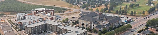 The Conservatory in Kelowna, BC drone image of building