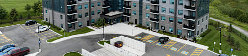 The Miltonian Apartments building exterior in Milton, ON