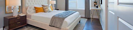 The Taunton in Oakville, ON spacious bedroom with large windows