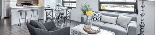 Trio On Belmont large, bright living room in Kitchener, ON