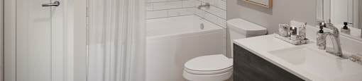 bathroom at Vale Station Apartments in Waterloo ON