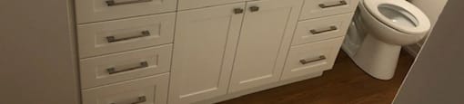 Waterford Townhouses in Mississauga, ON bathroom with upgraded cabinetry