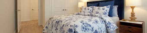 Watson Park Apartments bedroom featuring double door closets in Guelph, ON