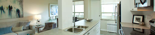 South Algiers open concept kitchen and living room in Toronto, ON