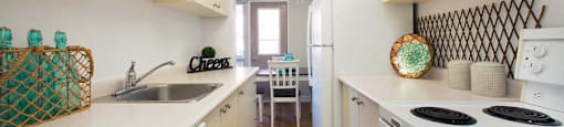 London Road Apartments kitchen with full range stove in Sarnia, ON