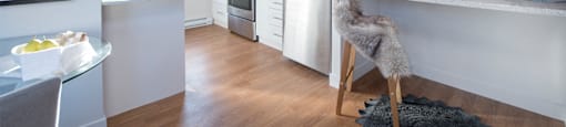 Wesley Place in Vancouver, BC Open concept apartment featuring luxury vinyl flooring