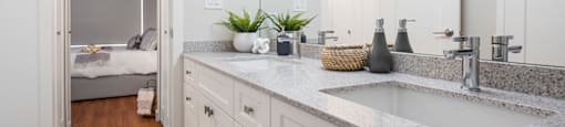 Wesley Place in Vancouver, BC Two bedroom townhouse modern bathroom