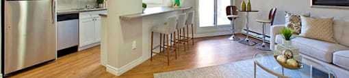 Whitby Place in Whitby, ON spacious living room and ktichen
