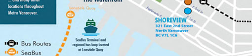 Map of bus routes in the area
