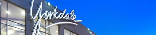 The Yorkdale shopping center is bustling with activity.